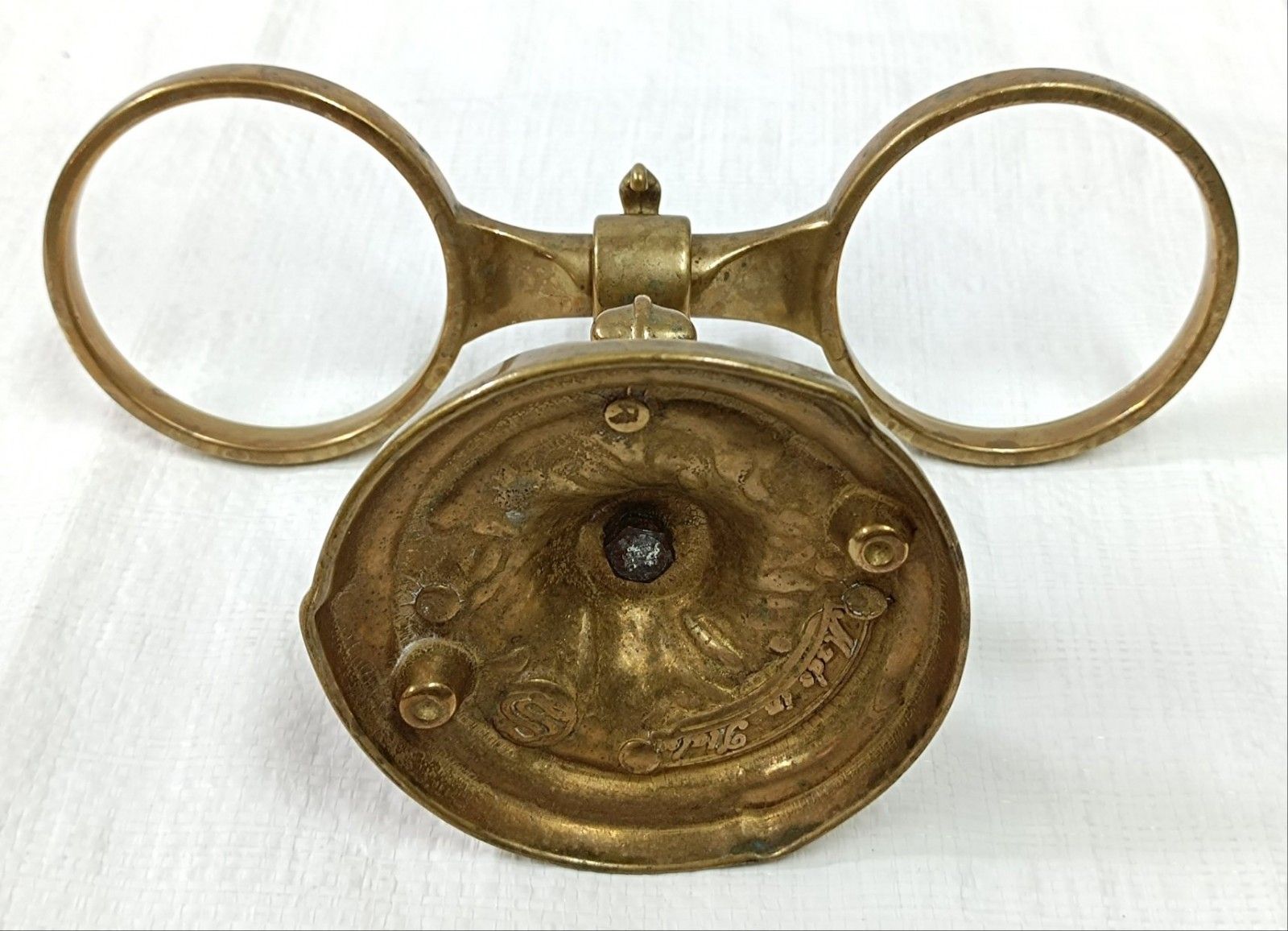 古い イタリア製 真鍮 陶器製 ソープディッシュ-タンブラー お洒落 SKLAD-KIRPICHA_RU