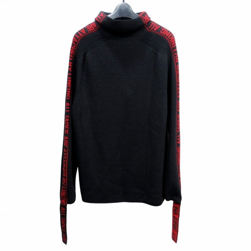 ダブレット doublet 美品 17AW JACQUARD TAPE ATTACHED RIB KNITWEAR 