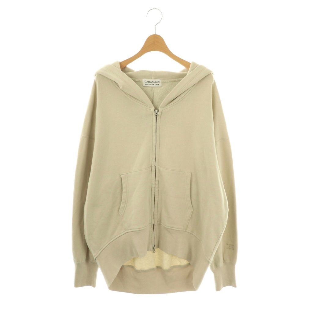 アメリカーナ AMERICANA アパルトモン別注 WIDE FULLZIP HOODIE フーディー ジャケット パーカー スウェット ベージュ |DO OS