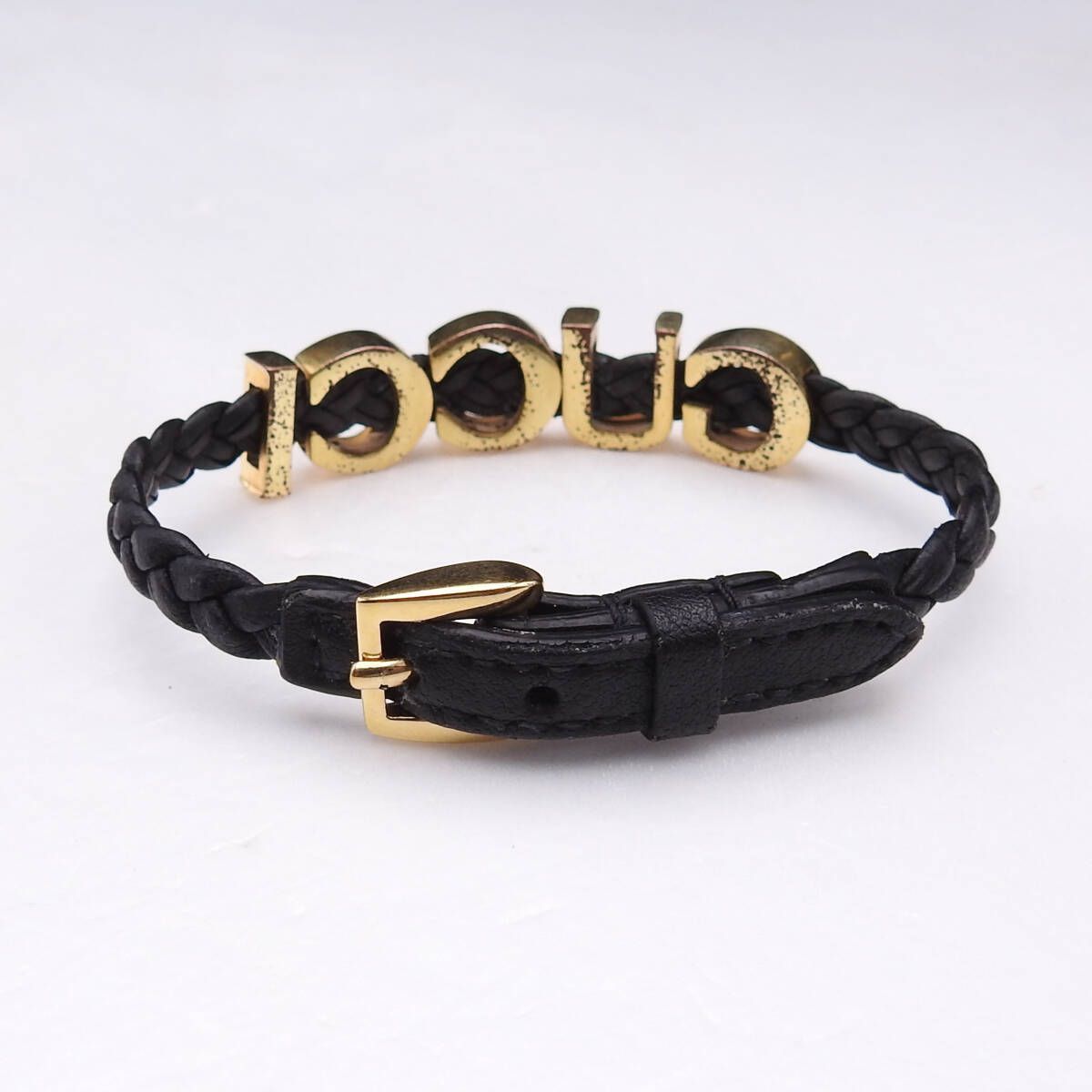 ?GUCCI グッチ 正規品✨レディース?編み込みレザー ブレスレット 
