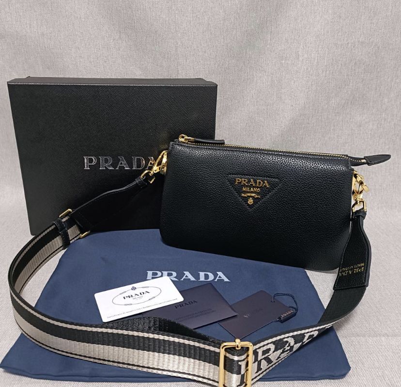 【2/1限定!当選確率1/2!MAX100%POINT BACK!※要ｴﾝﾄﾘｰ】プラダ PRADA キーリング ブラック メンズ 2pp68t  053 f0002 SAFFIANO【返品送料無料】 | モダンブルー楽天市場店