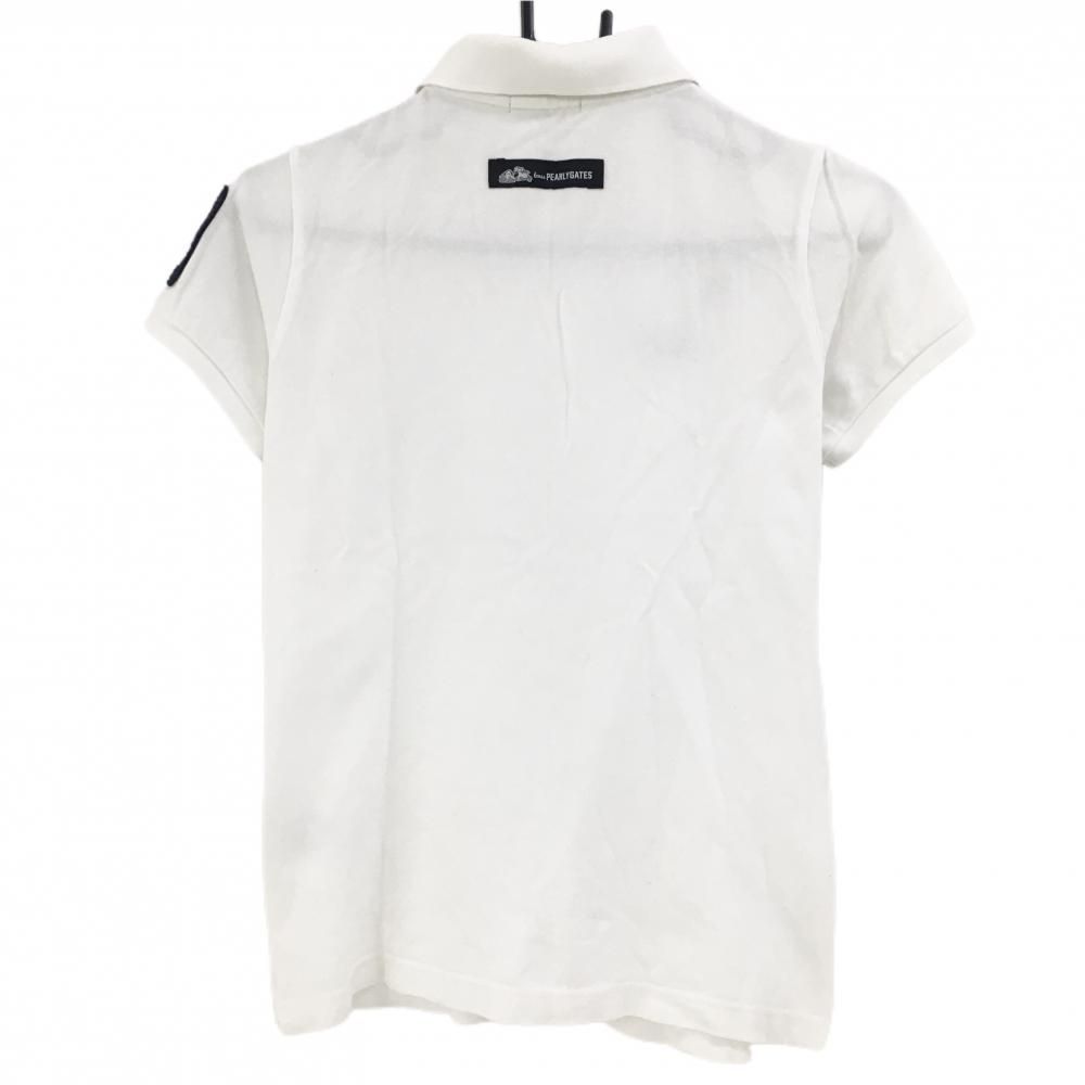 ☆特価☆【美品】パーリーゲイツ×PEANUTS 半袖ポロシャツ 白×ネイビー