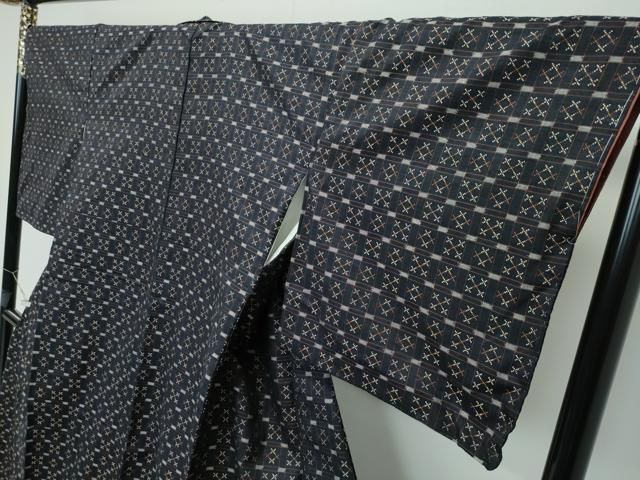 平和屋本店■極上　本場琉球　読谷山花織　紬地　蝋色地　逸品　未使用　CZAA3389s5 平和屋本店□極上 本場琉球 読谷山花織 紬地 蝋色地 逸品 未使用