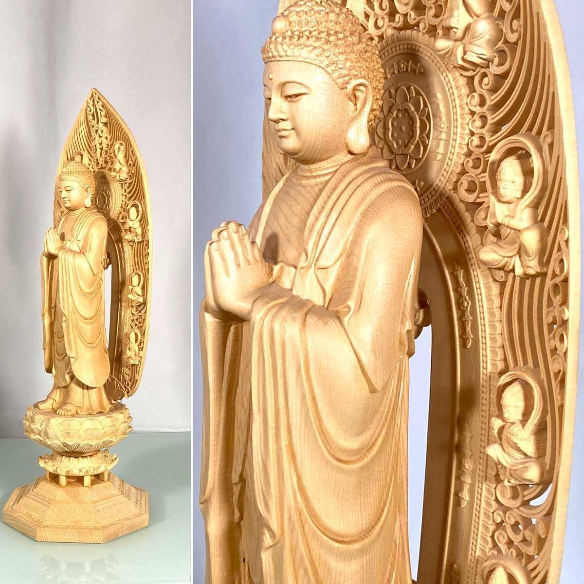 あっきー様keep…江戸期・本師本仏「漆金彩・阿弥陀如来坐像」阿弥陀信仰・高野山 阿弥陀如来像(立像2尺/漆箔)本願寺派 木仏点検 お裏点検 本山 京