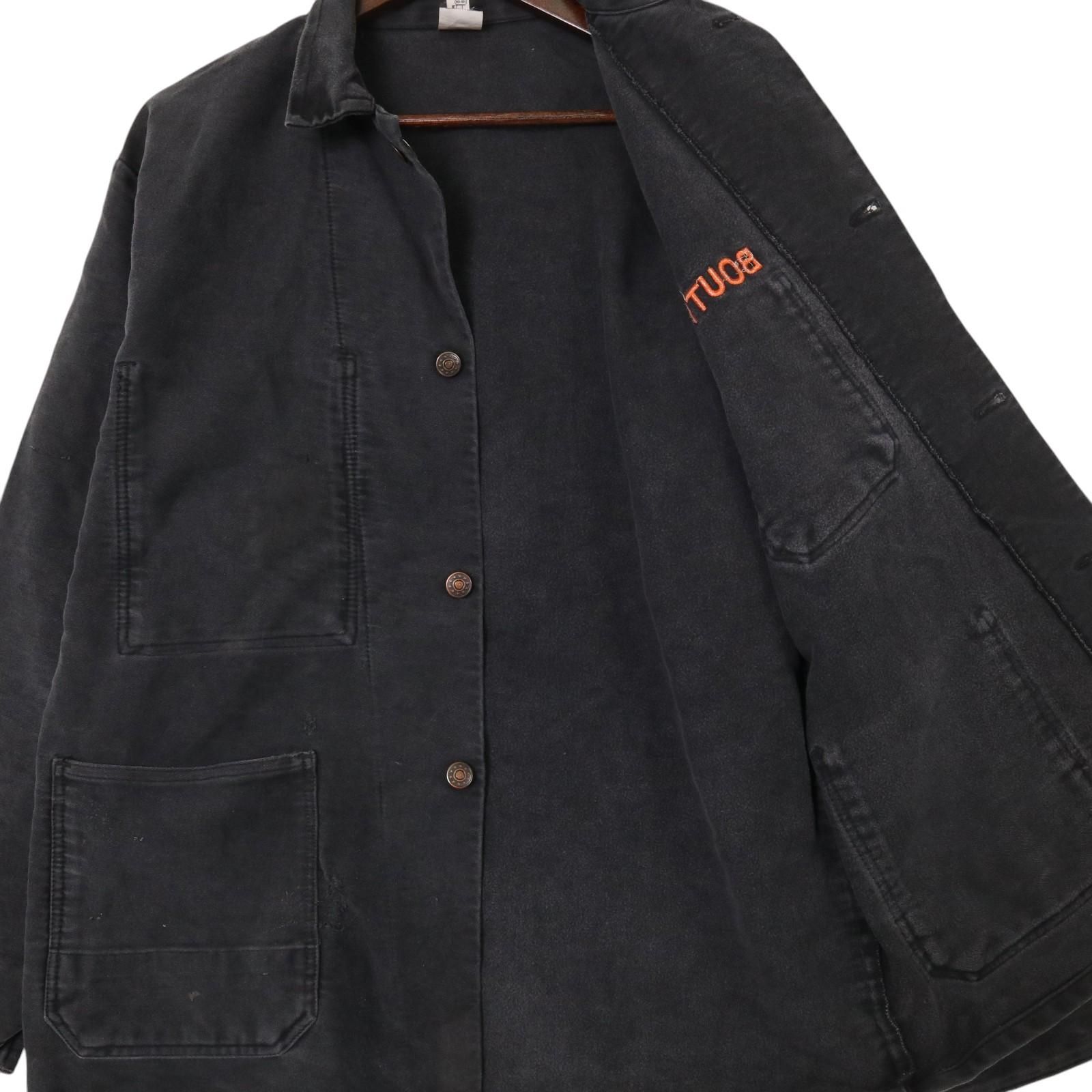 90年代 フレンチワーク ブラックモールスキン ワークジャケット ユーロ