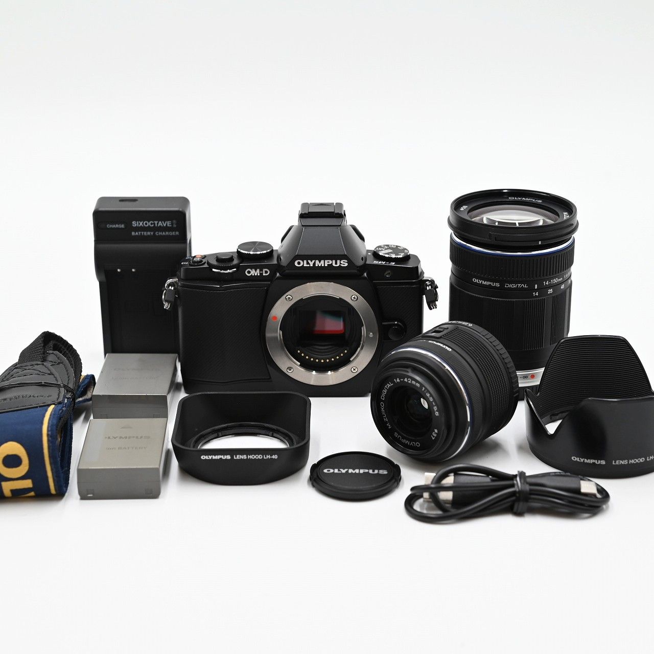 OLYMPUS オリンパス ミラーレス一眼 OM-D E-M5 ダブルズームキット ブラック OM-D E-M5 DZKIT BLK ミラーレス一眼レフカメラ