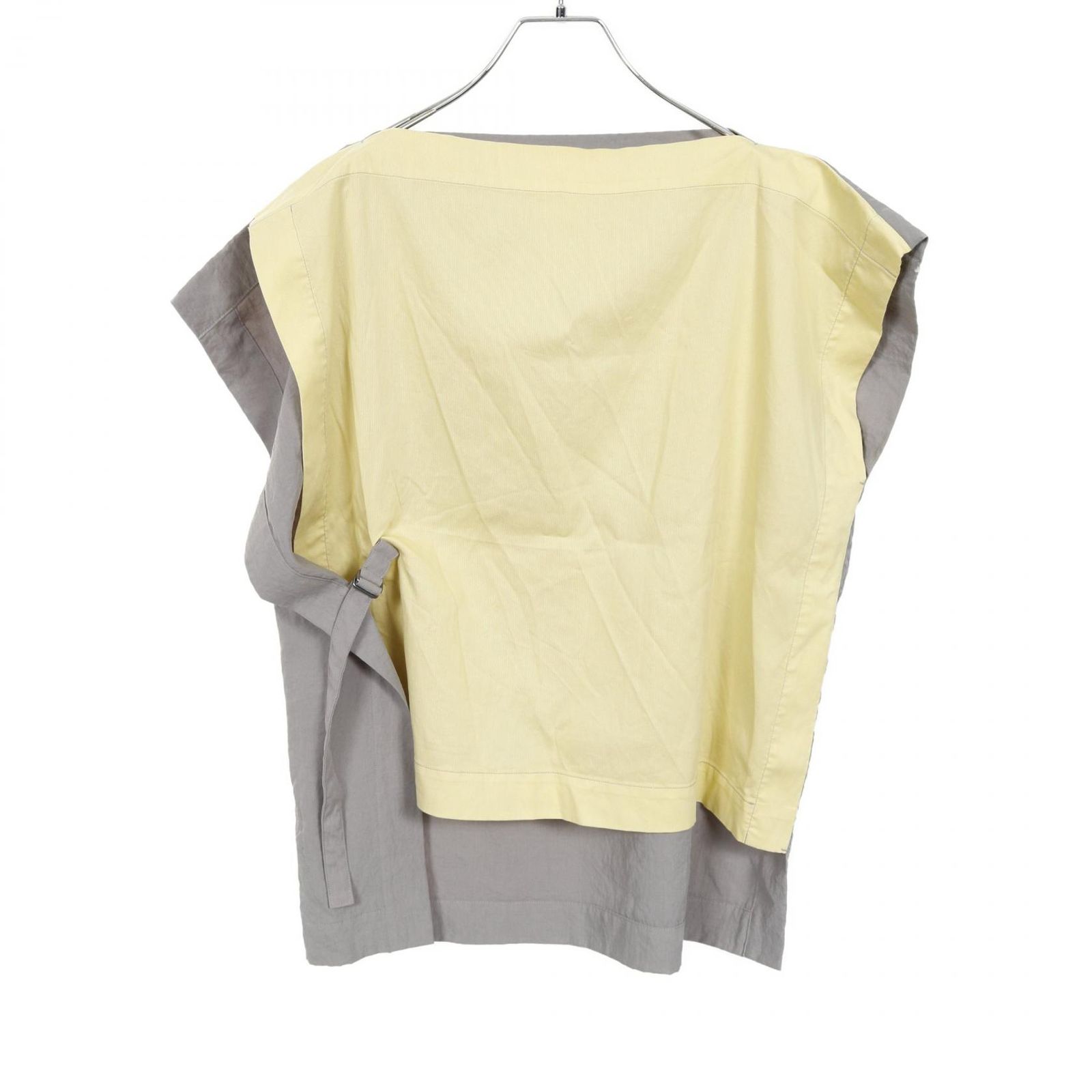 イッセイミヤケ ISSEY MIYAKE ベスト グレー コットン トップス グレー イエロー レディース Used A