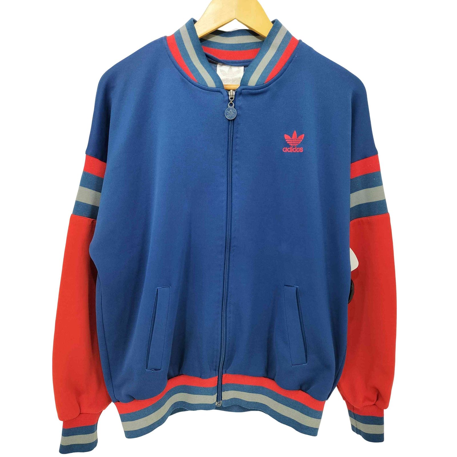 アディダス adidas 80s マレーシア製 銀タグ TRACK JACKET トラックジャケット メンズ 表記無