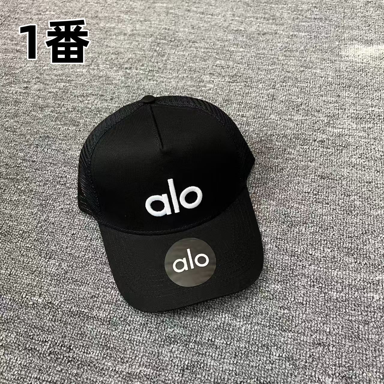 新品[alo Yoga]ロゴキャップ ユニセックス 黒 Alo Yoga ユニセックス キャップ｜ロゴデザイン マルチカラー