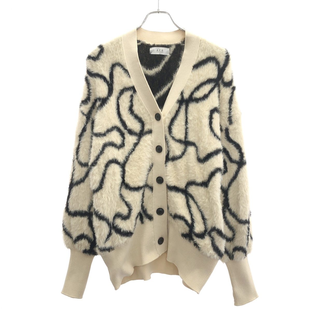 ADAM ET ROPE アダムエロペ フェザーヤーンニットカーディガン アイボリー F