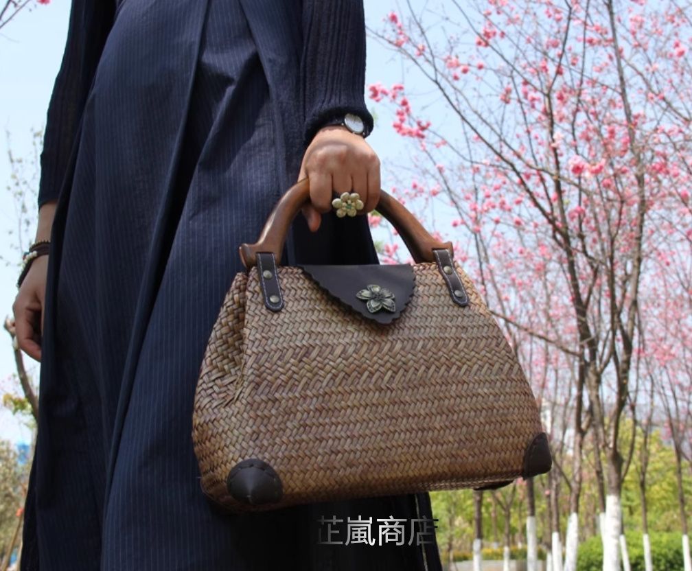 職人手作り☆ 高品質 籐編包 ハンドバッグ 細工 小物入れ籠 便攜