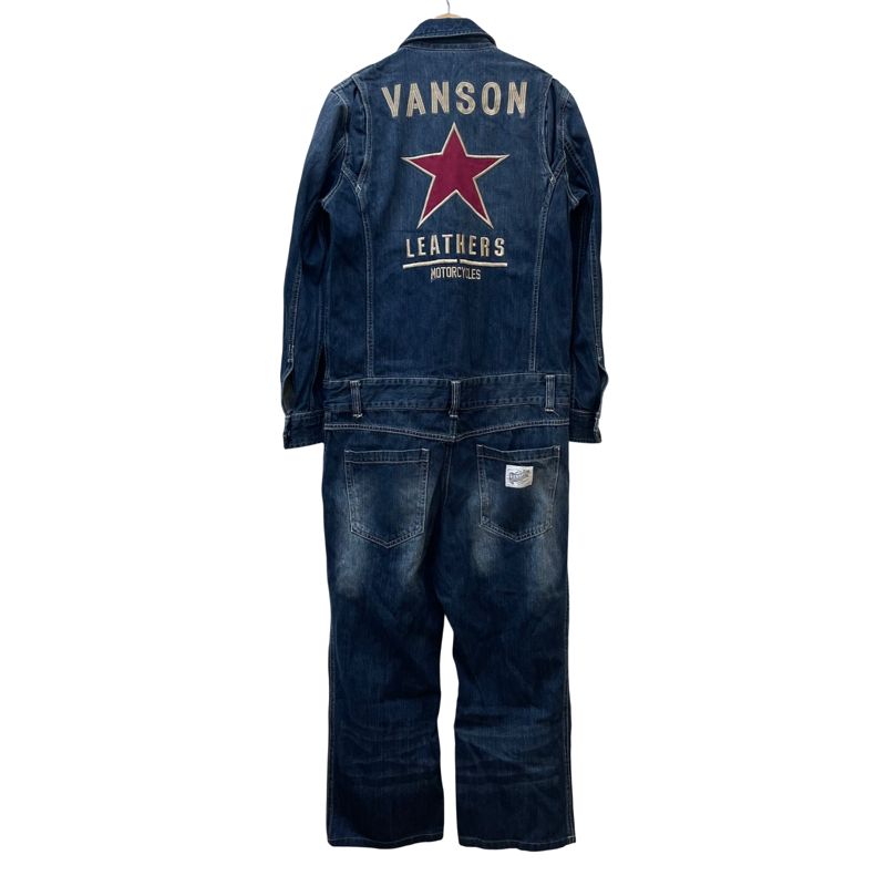 VANSON ヴァンソン サロペット オーバーオール サロペット オーバーオール ワンスター 刺繍 ワッペン デニム オールインワン つなぎ ツナギ オーバーオール バイカー アメカジテイスト
