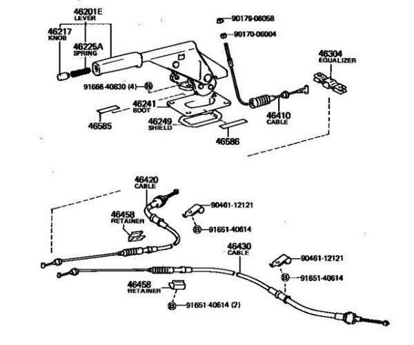 トヨタ カローラレビン AE86 パーキングブレーキ ケーブル NO3 Cable 