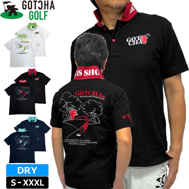 GOTCHA - ガッチャゴルフ　XXXL GOTCHA GOLF ガッチャゴルフ メンズ 吸汗速乾 半袖 ポロシャツ