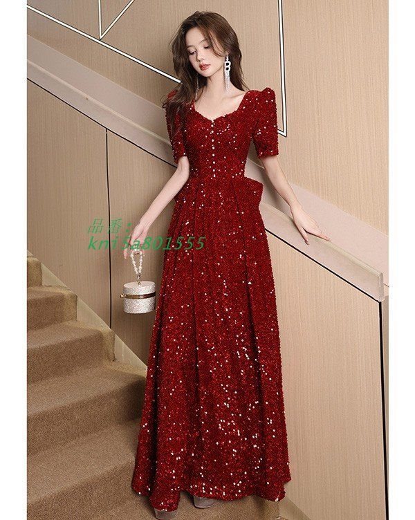 ロングドレス 演奏会 袖付き ドレス 大人 ピアノ Vネック パーティードレス 発表会 演奏会用ドレス kni5a801555 NICORILABO_COM