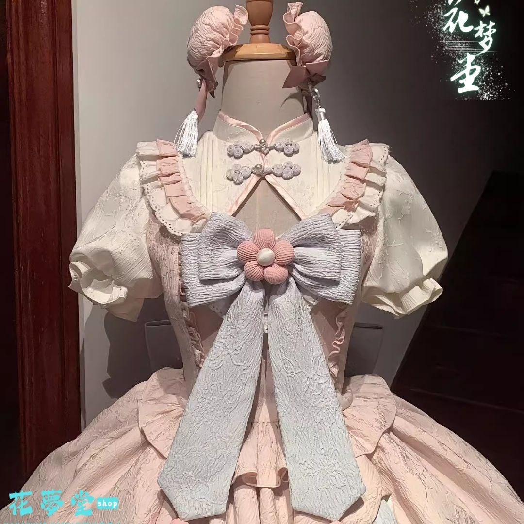 25年 lolita オリジナル 洋服 ロリータ ワンピース ワンピース ドレス 撮影会 舞台 イベント 花夢堂-313