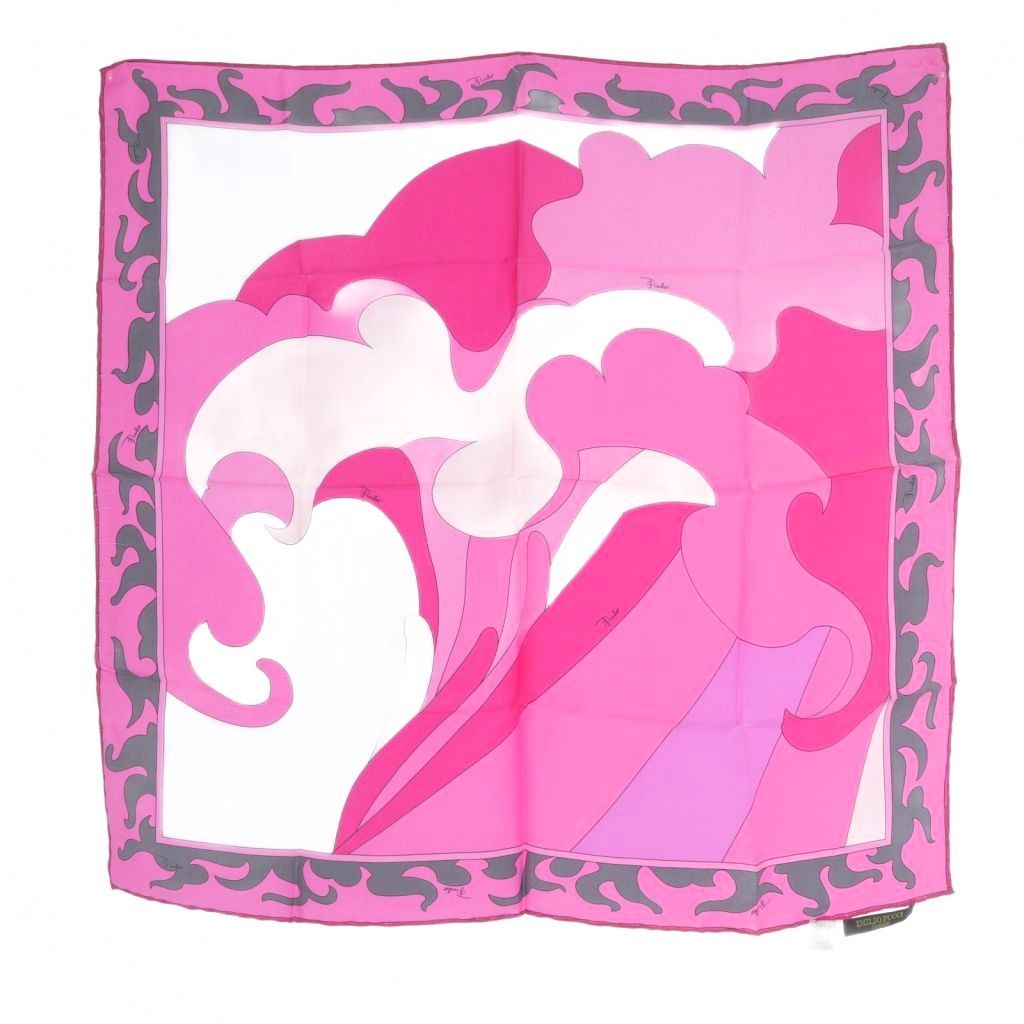 【E】エミリオプッチ　スカーフ　プッチ柄　シルク　エレガント　ピンク Amazon | EMILIO PUCCI(エミリオプッチ)スカーフ レディース