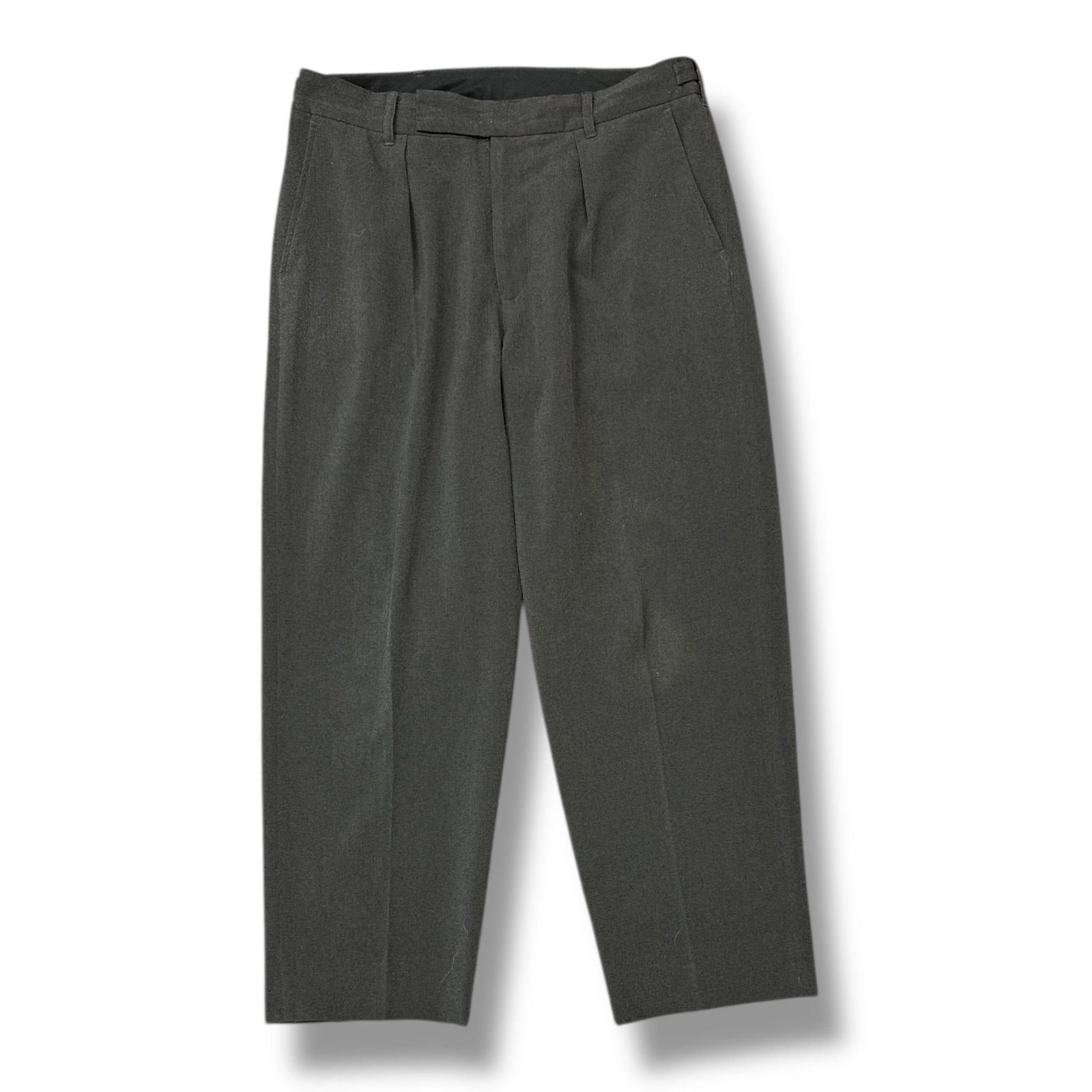 参考上代39600円 WELCOME-RAIN for 1LDK annex 1P TROUSER 1タックトラウザー プリーツ スラックス ウェルカムレイン 別注 WR6-PT03 グレー 2 99608A5
