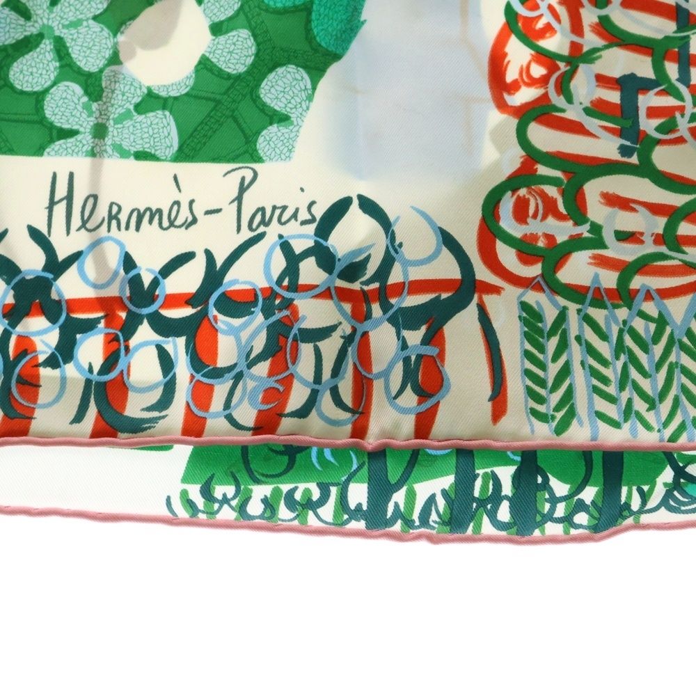 HERMES (エルメス) カレ90 おしゃべりな鳥たちの家 スカーフ