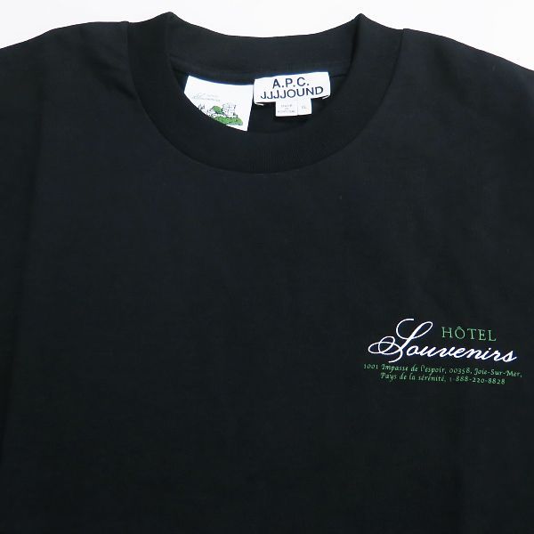 A.P.C. X JJJJOUND◆コラボ ホテル記念品 T シャツ A.P.C. Hôtel JJJJound Tシャツ | ブラック | FARFETCH JP