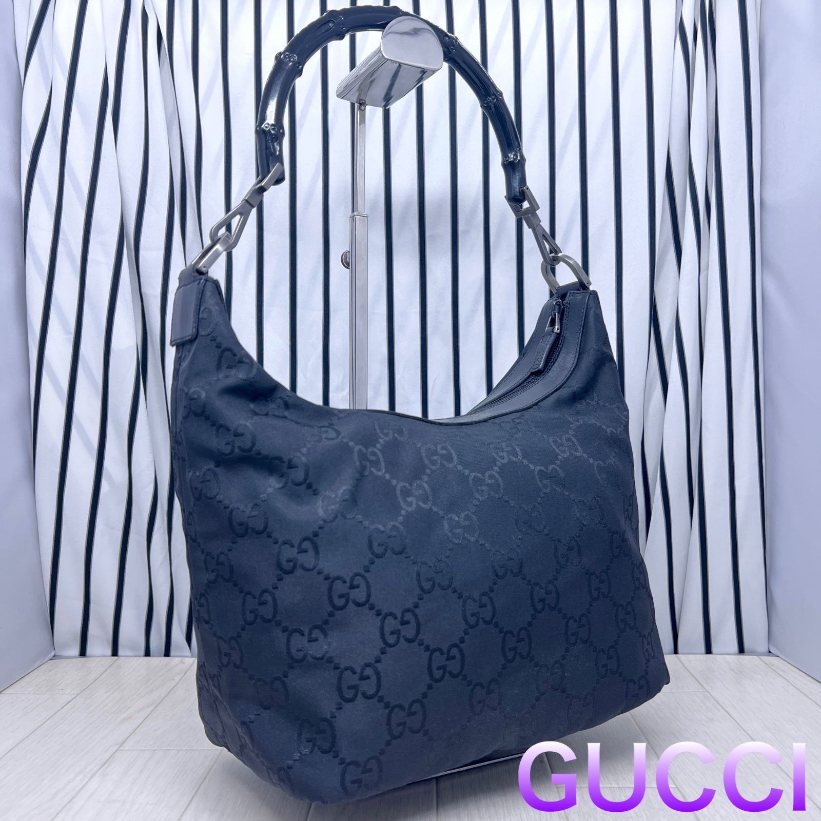 【美品】GUCCI×グッチ バンブーショルダーバッグ