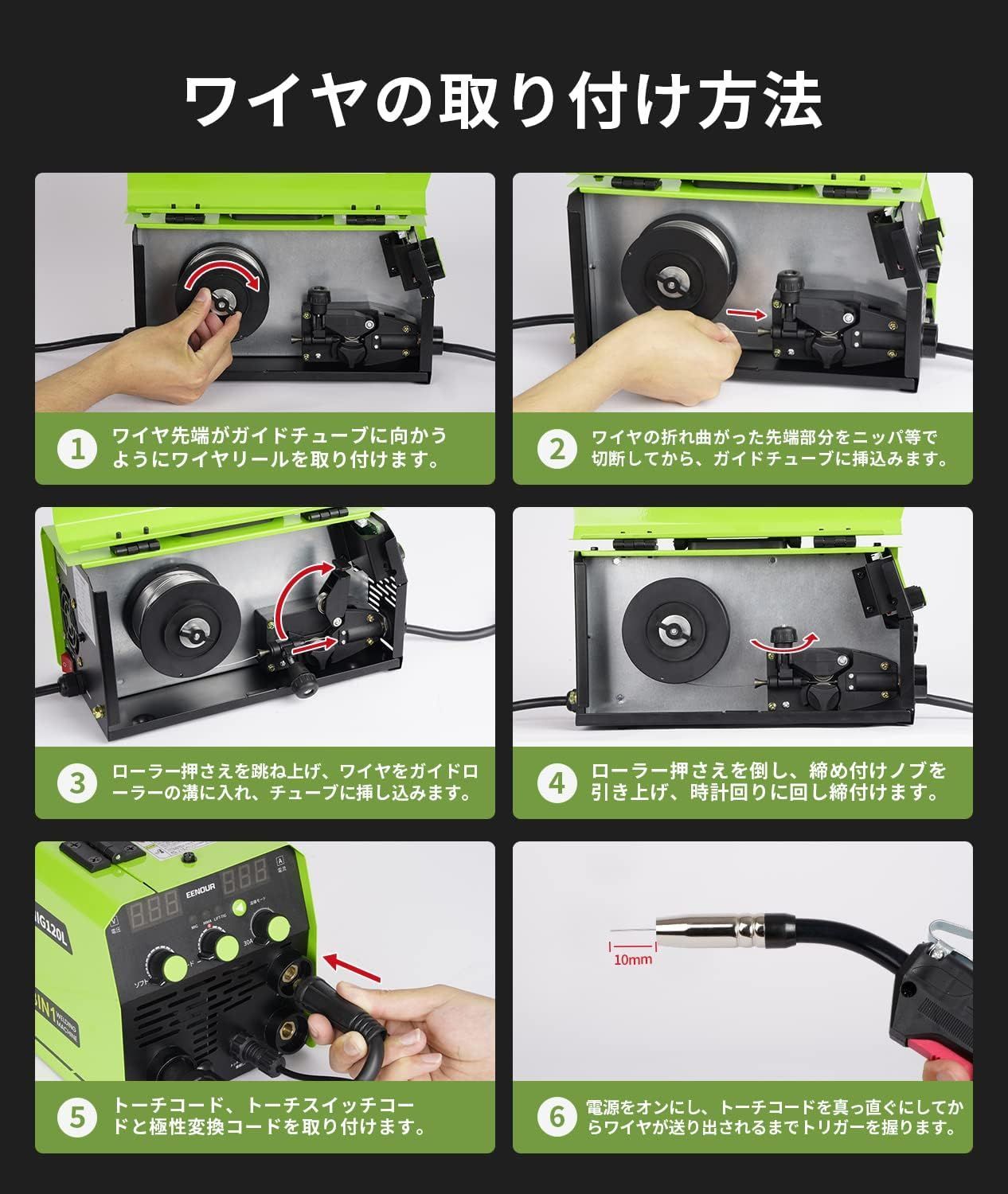 半自動溶接機 MIG120L 最大出力120A 1台3役 ノンガスMIG·被覆アーク 