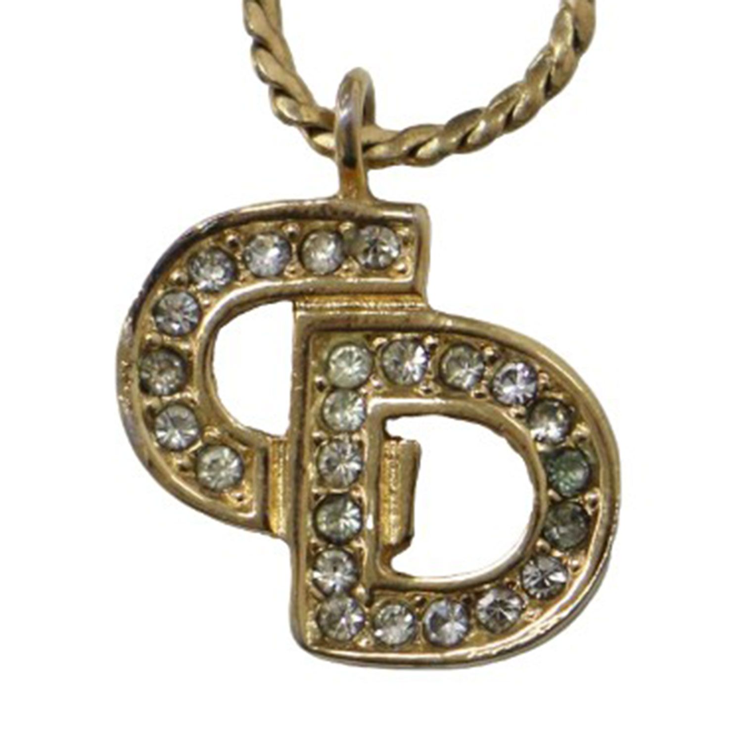 Christian Dior クリスチャンディオール CDロゴ ラインストーン 