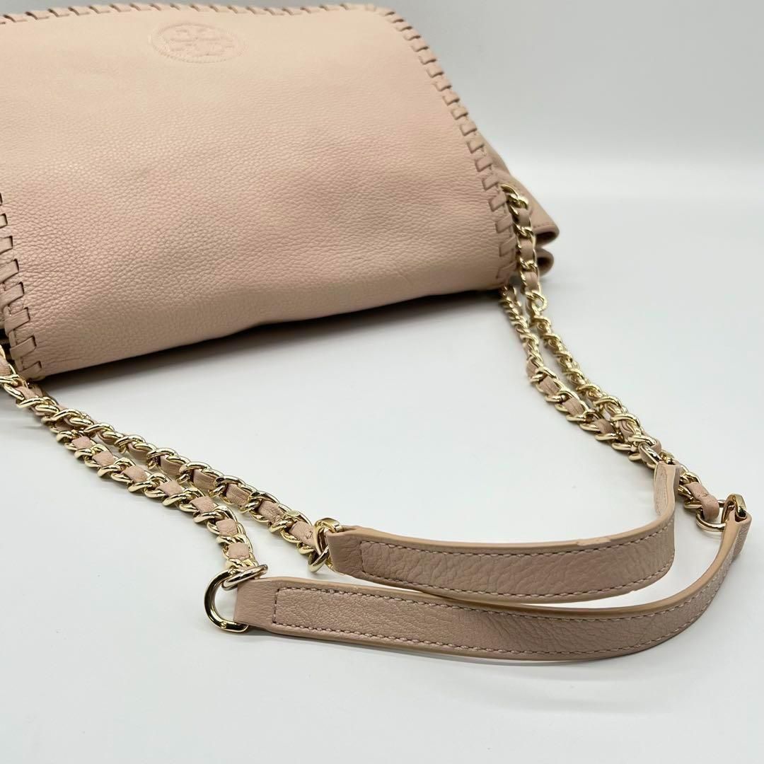 美品】ToryBurch マリオン ハンドバッグ 2way ピンクベージュ