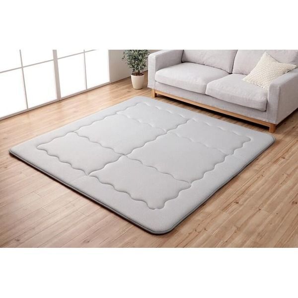 ラグ マット 絨毯 グレー 約3畳 190×240cm 長方形 洗える 手洗い可 接触冷感 厚手 弾力性 インテリア家具 リビング家具