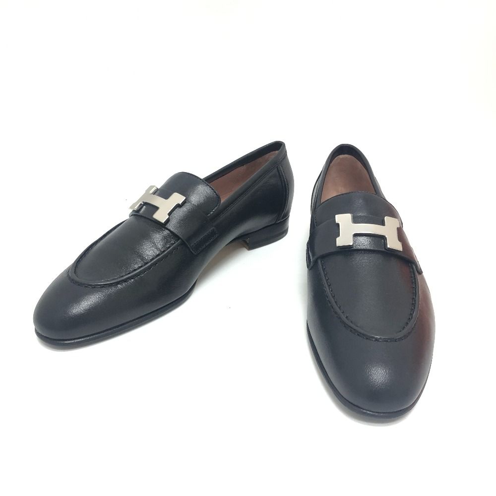 エルメス HERMES ローファー モカシン コンスタンス Hロゴ ブラック HERMES エルメス ローファー モカシン Hロゴ コンスタンス
