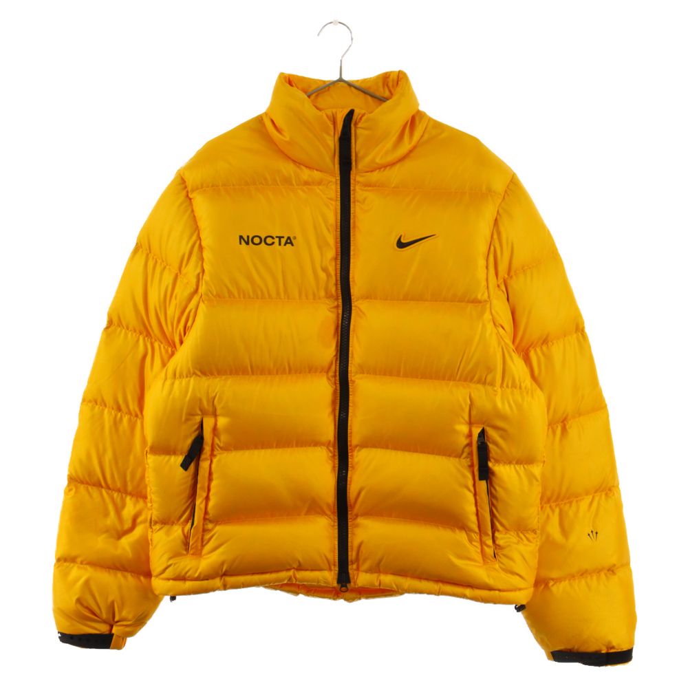 NIKE (ナイキ) ×NOCTA ノクタ PUFFER JACKET ロゴプリントデザインナイロンジップアップパファージャケット ダウン イエロー DA3997-739