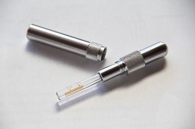 油面ゲージ　アルミバフがけ仕様　ストロータイプフロートゲージ　ソレックス、ウエーバー、ＯERの油面調整に