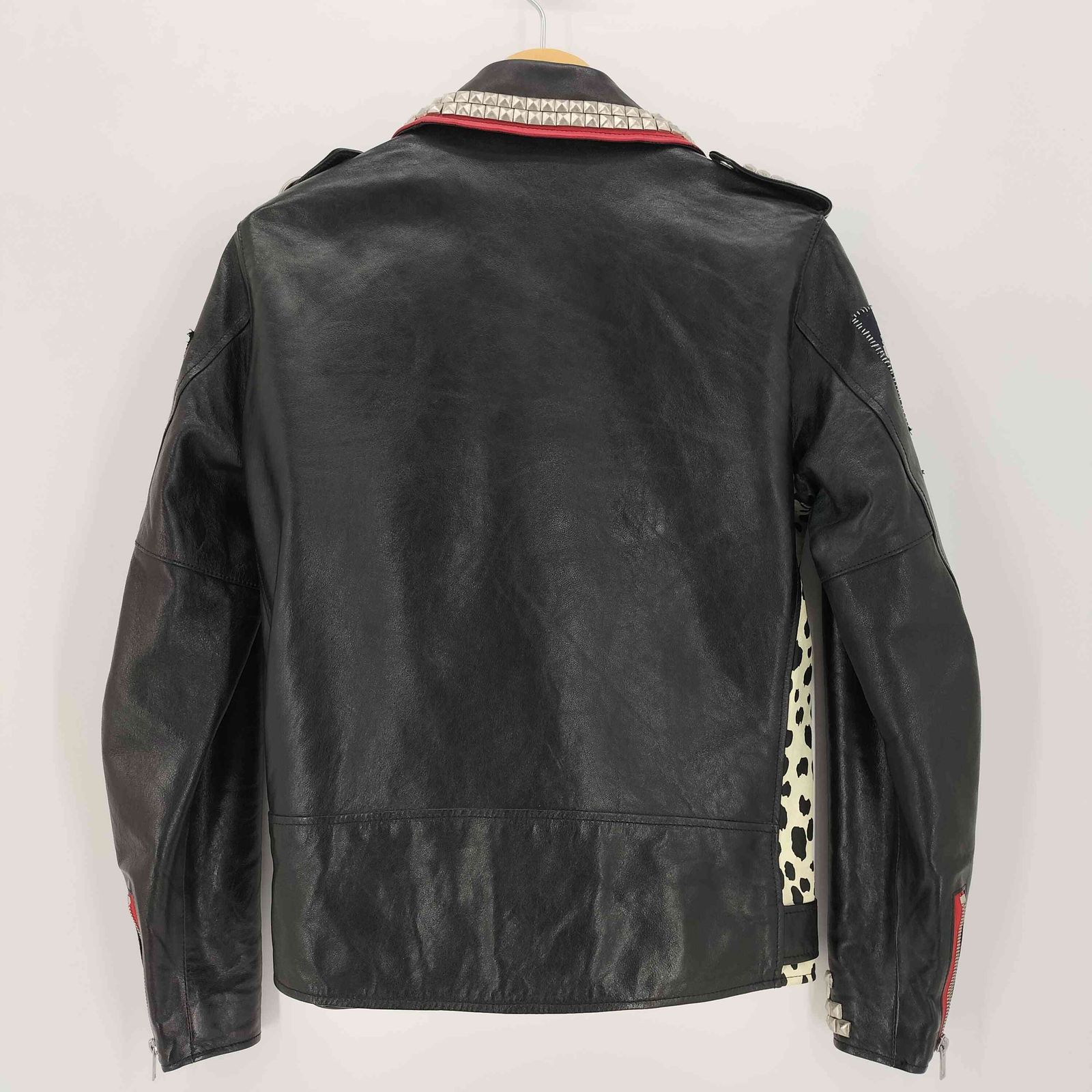 ヒステリックグラマー HYSTERIC GLAMOUR THE HYSTERIC XXX × THE CRAMPS STUDS-PATCH リメイクラムレザーライダースジャケット メンズ S