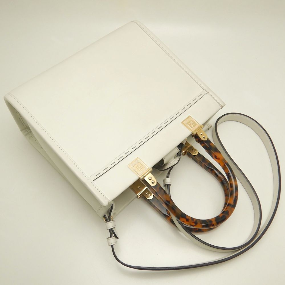 FENDI フェンディ サンシャインスモール 2WAY 8BH394 トートバッグ カーフ ホワイト レディース 253215