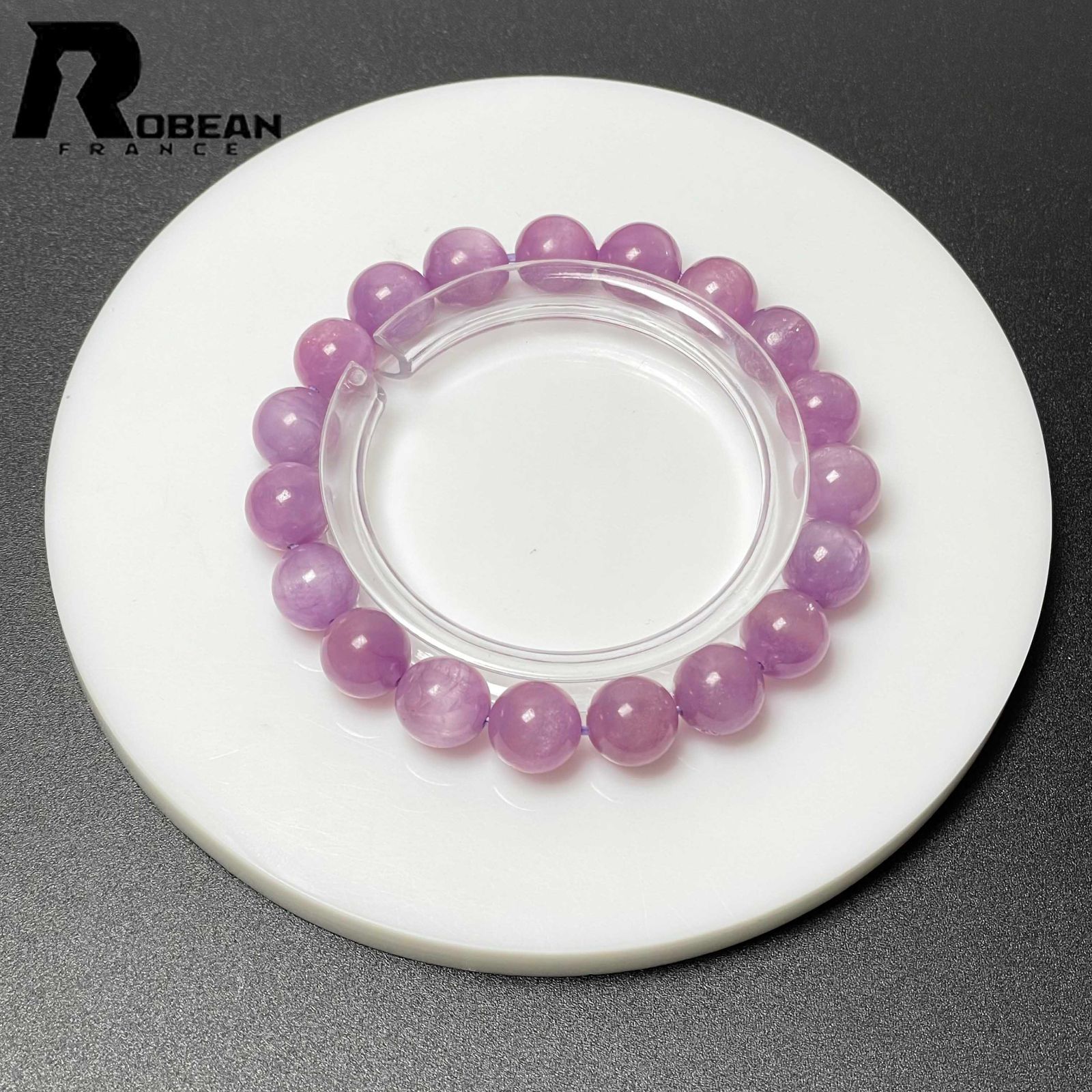 上品 EU製 定価8万円 ROBEAN クンツァイト リシア輝石 パワーストーン ブレスレット 天然石 プレゼント ギフト 9.9-10.4mm M0401720