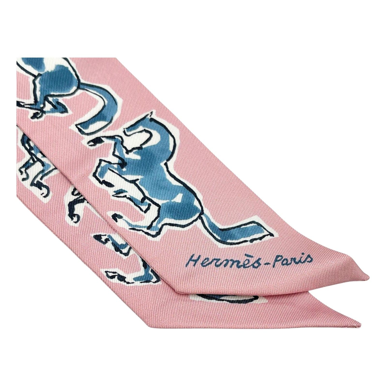 HERMES　エルメス　ツイリー　シュヴォリベルテ　自由の馬　シルクスカーフ エルメス ツイリー スカーフ 自由に En Liberte! ブルー シルク