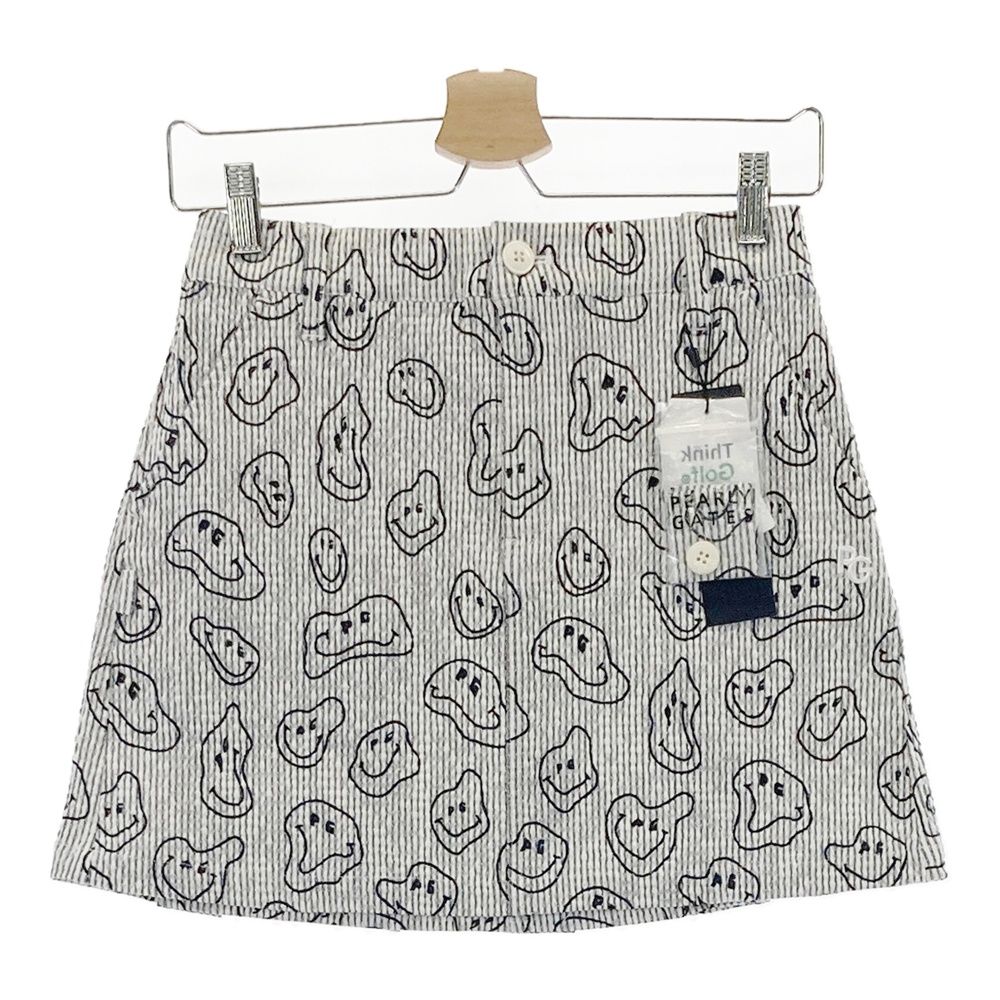 サイズ 00 PEARLY GATES パーリーゲイツ 055-2234610 ストレッチスカート シアサッカー TOKE NIKO ニコちゃん ストライプ柄 グレー系 240101535107 ゴルフウェア レディース ストスト
