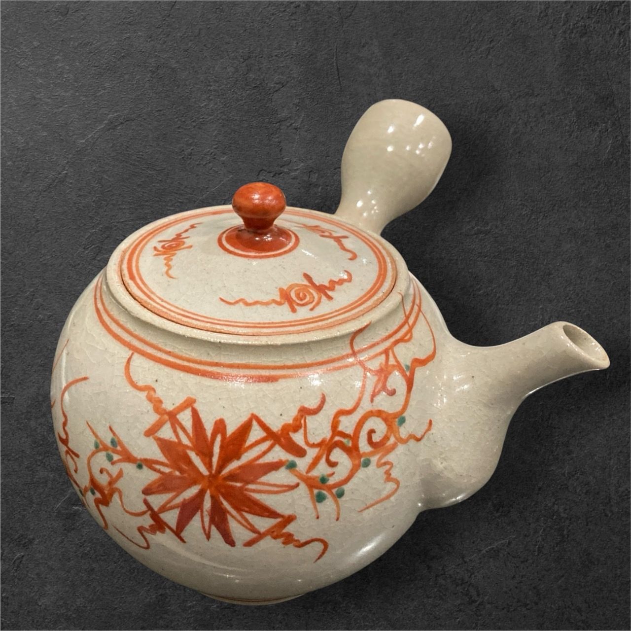 萬古焼 太仙窯 山本太仙 赤絵急須 赤絵 茶道具 茶器 工芸 古美術