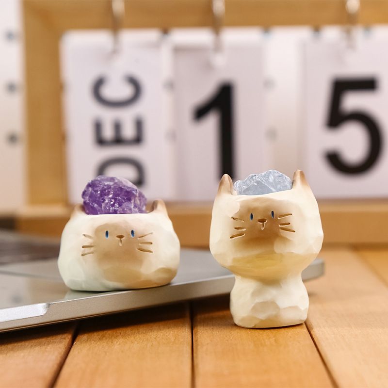猫ちゃん クリスタル フィギュア ブラインドボックス デスク