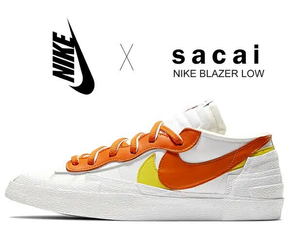 ナイキ ブレザー ロー サカイ NIKE BLAZER LOW | SACAI white|magma orange-wht dd1877-100 スニーカー ホワイト マグマ オレンジ