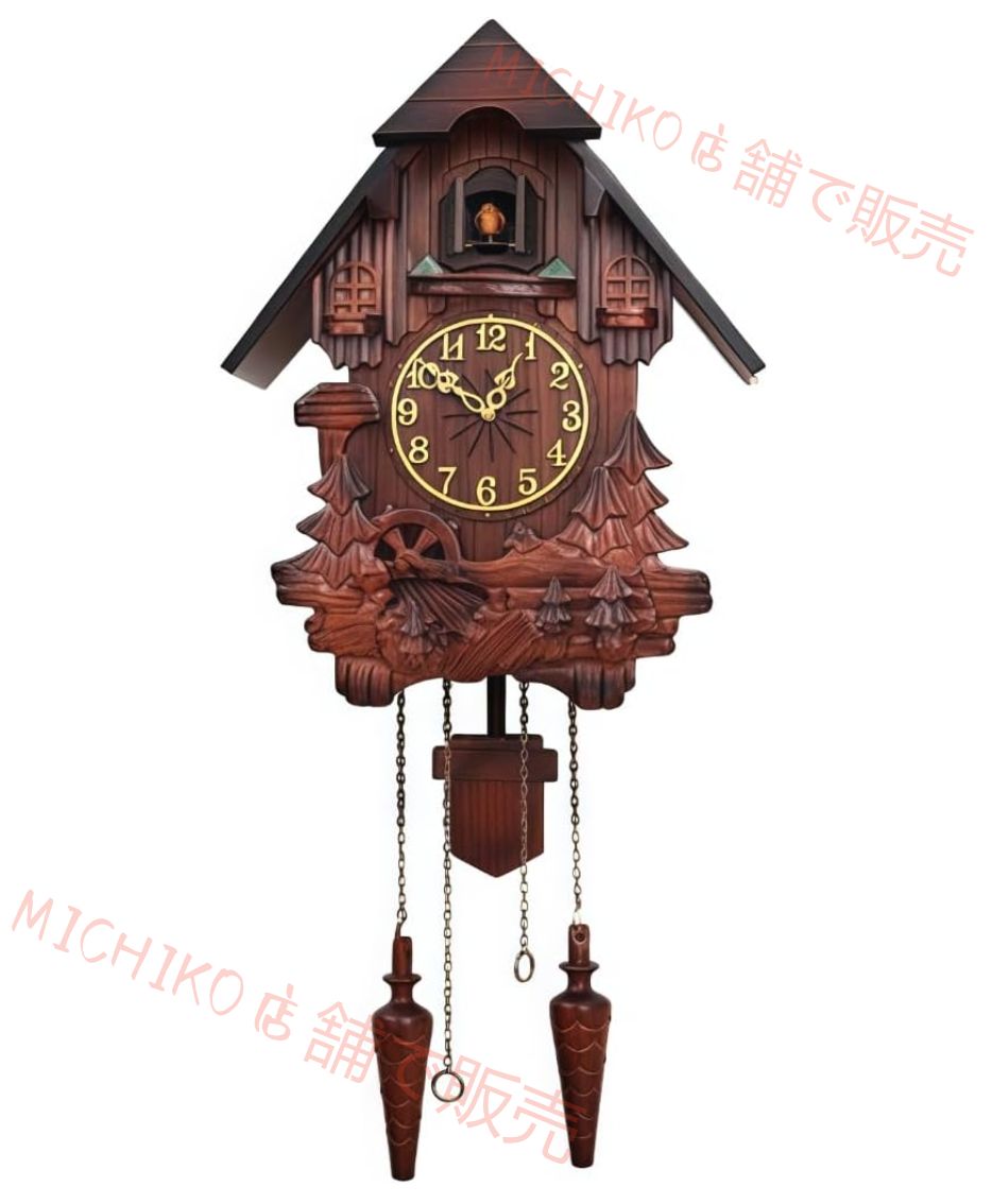 鳩時計 刻まれた鳩時計 掛け時計 壁掛け 純木 リビングルームの創造的なカッコウの時計 装飾レストランカフェホテルのオフィスの装飾 正確 手作り クォーツ時計のキッチン