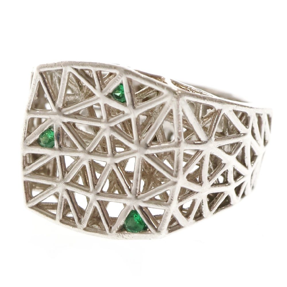 TOMWOOD (トムウッド) MESH RING ストーン付 メッシュリング シルバー