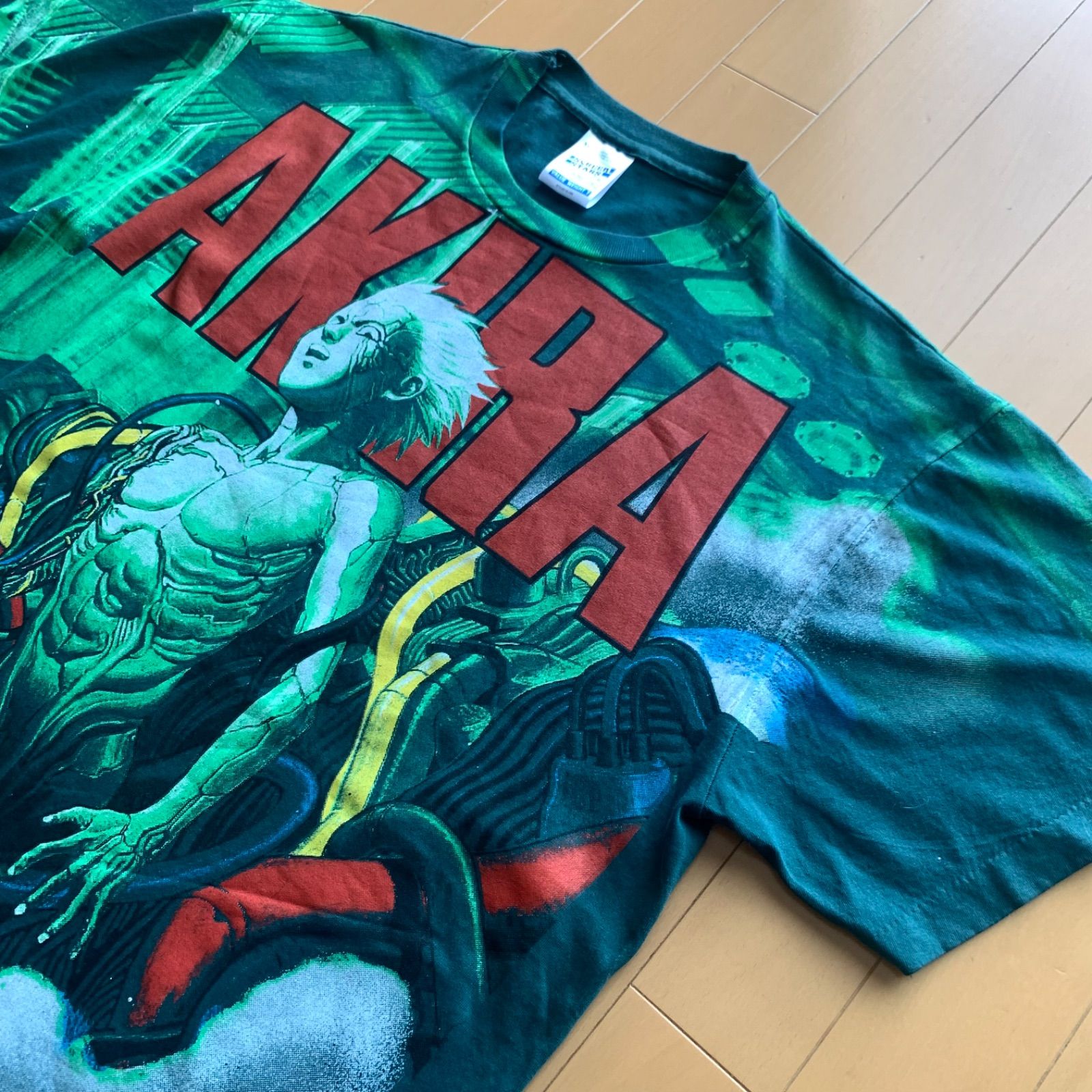 AKIRA 鉄雄覚醒オーバープリントTシャツ XL グリーンシルク