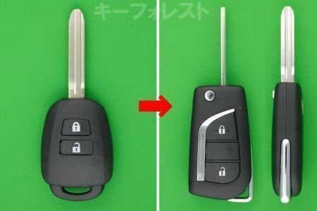 トヨタ ハイエース等 ジャックナイフ型キーレスリモコン 純正品同等の基盤付き