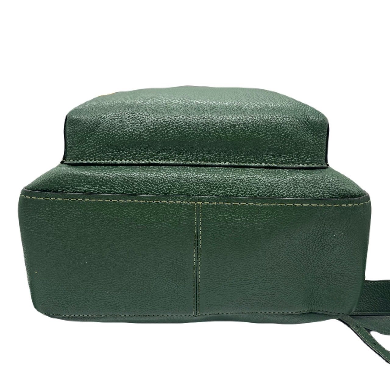 未使用品✨️コーチ バックパック リュック グリーン ターンロック 35608 希少色<!-利用不可文字-!>COACH リュック ターンロック レザー 緑 大