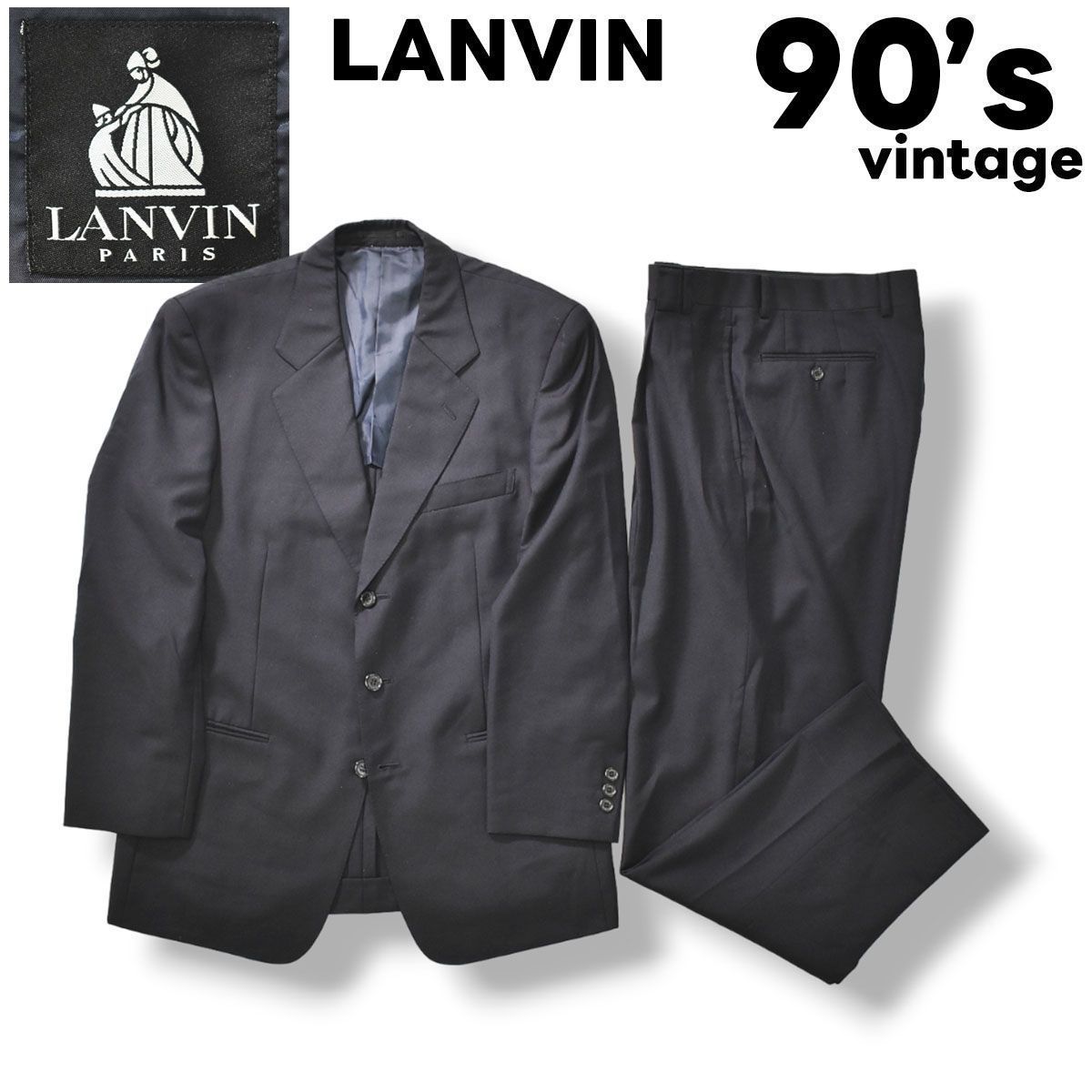 ランバン LANVIN セットアップ スーツ S48 25 ネイビー - メルカリ