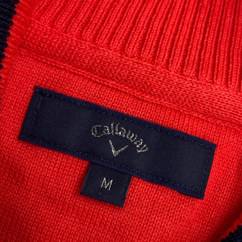 サイズ：M CALLAWAY キャロウェイ  ショールカラー ニットベスト  レッド系 [240101453454] ゴルフウェア メンズ ストスト サイズ：M CALLAWAY キャロウェイ ショールカラー ニットベスト