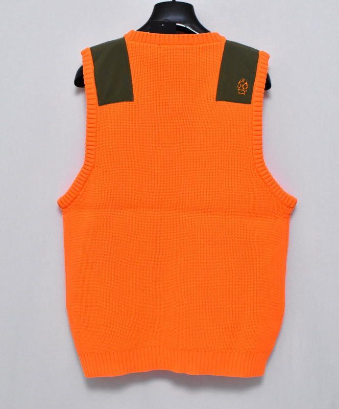 定価2万4200円 ラッセルノ ゴルフ ロゴ刺繍 ニット ベスト 4 M 7 2XL RG-2330502 オレンジ ゴルフウェア ベスト