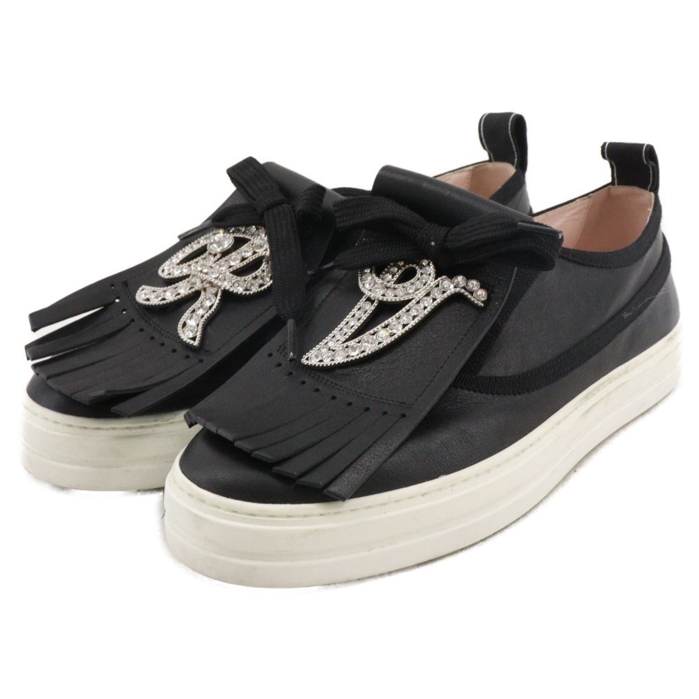 Roger Vivier (ロジェヴィヴィエ) ラインストーン ロゴ レザー