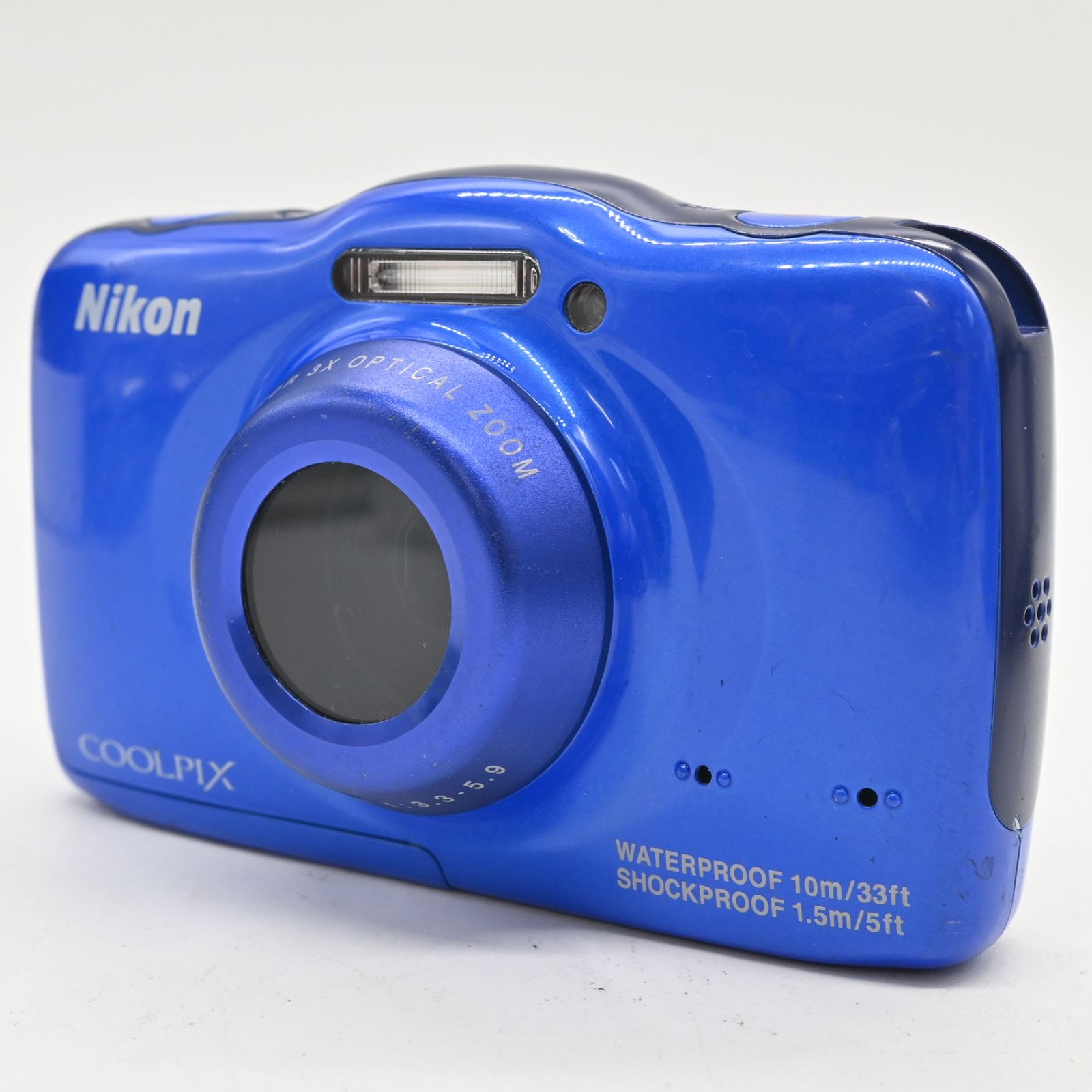 防水カメラ】 NIkon COOLPIX S32 ブルー動作確認済み | ヤマダウェブコム